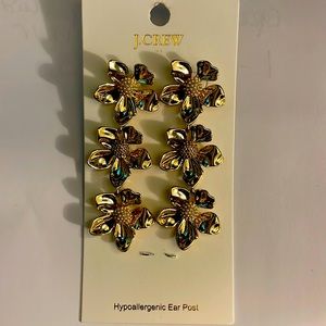 J Crew blossom flower dangle earrings brand new with tags